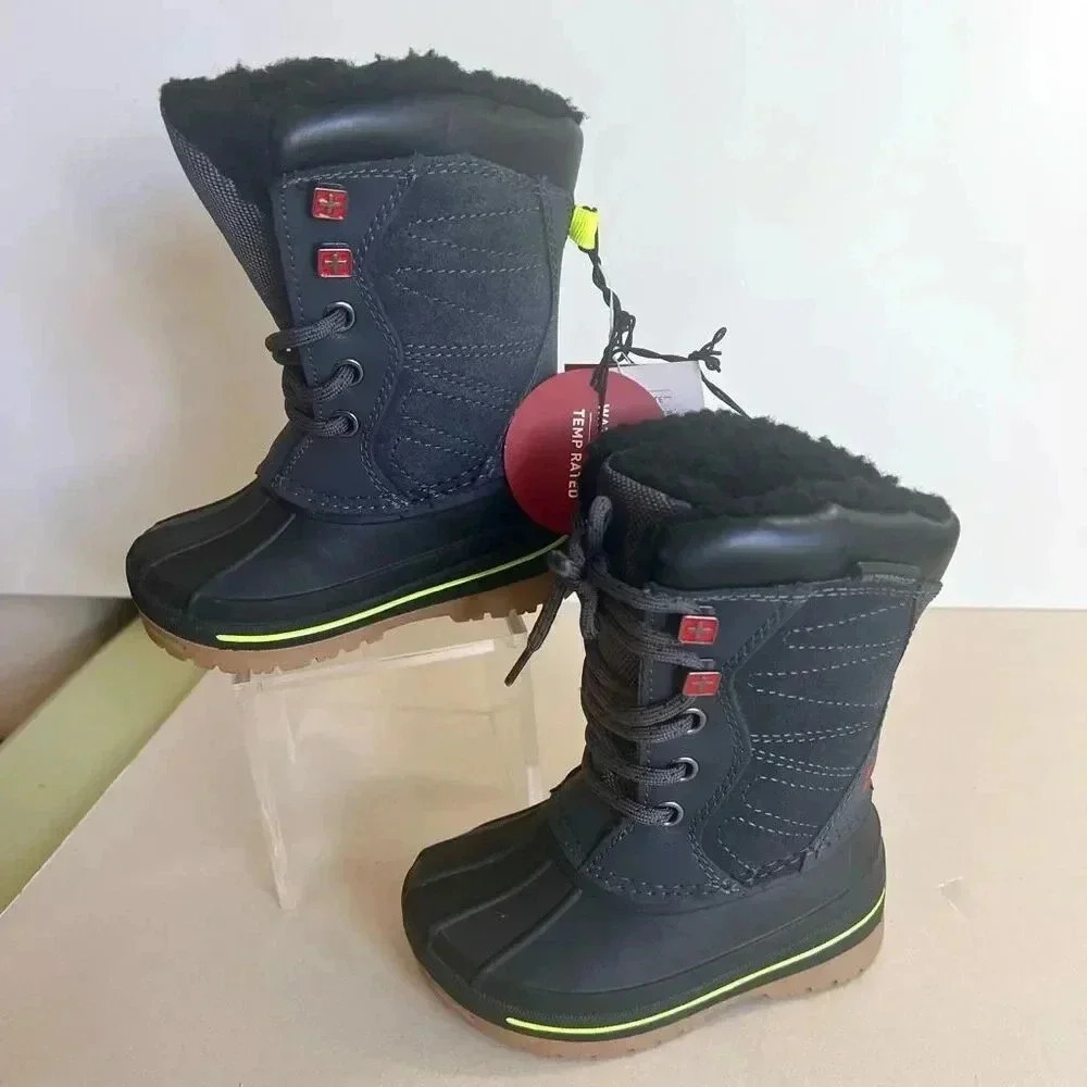 NWT Swiss Tech Toddler Black Waterproof 3M Thinsulate Snow Winter Boots Size‎ 6